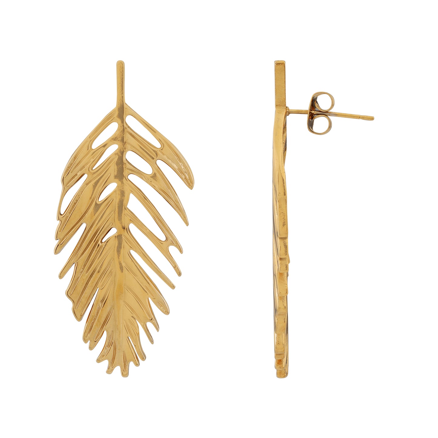 N3VO Golden Fern Earrings