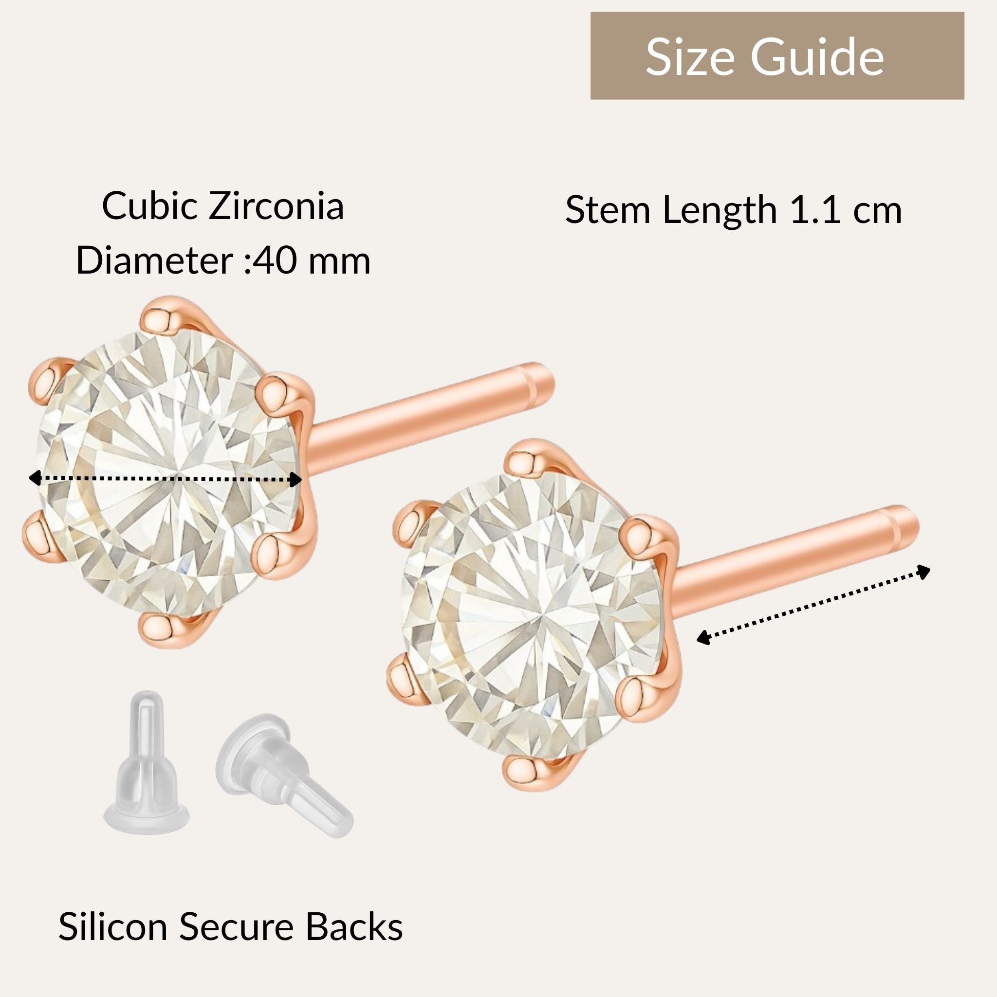 Rosé Solitaire Studs N3VO