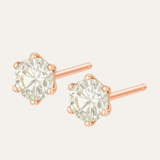 N3VO Rosé Solitaire Studs