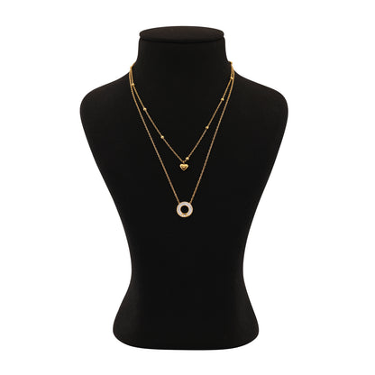 N3VO Halo Heart Layered Necklace