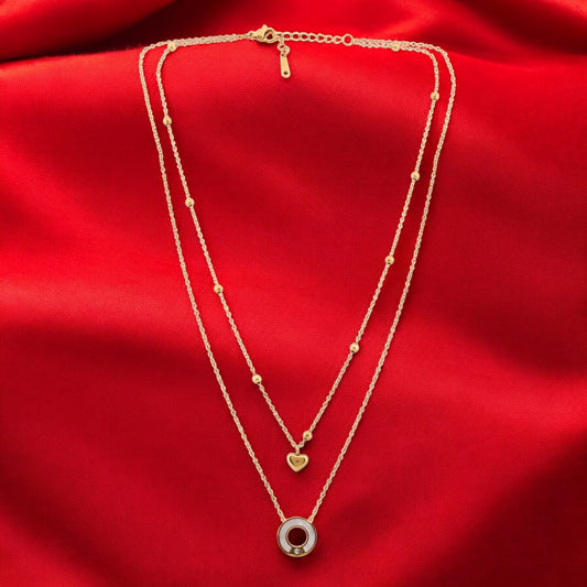 Halo Heart Layered Necklace