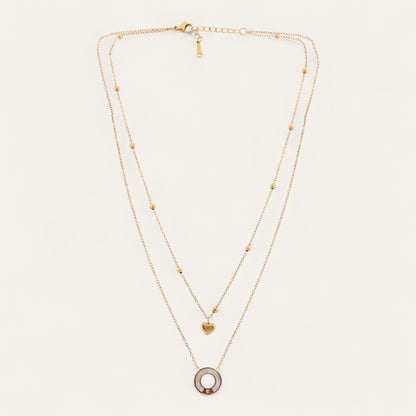 N3VO Halo Heart Layered Necklace