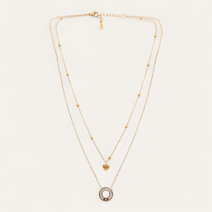 N3VO Halo Heart Layered Necklace