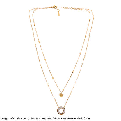 N3VO Halo Heart Layered Necklace