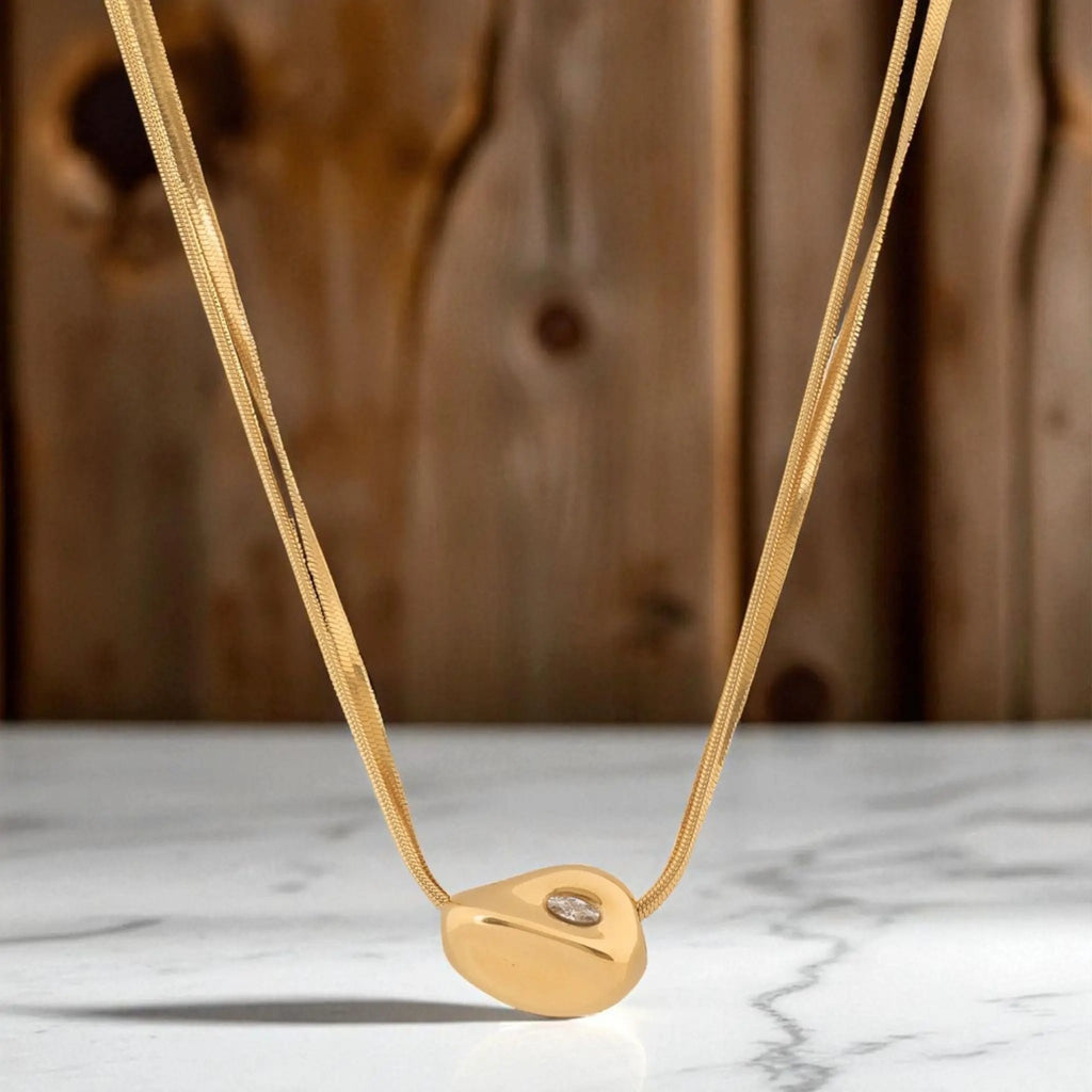 Golden Pebble Necklace N3VO