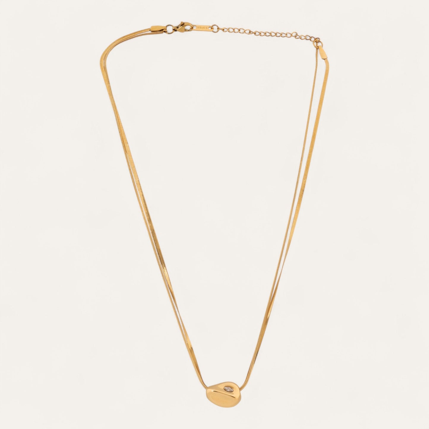 N3VO Golden Pebble Necklace