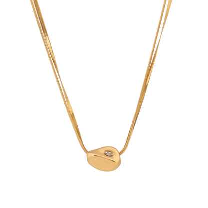 N3VO Golden Pebble Necklace