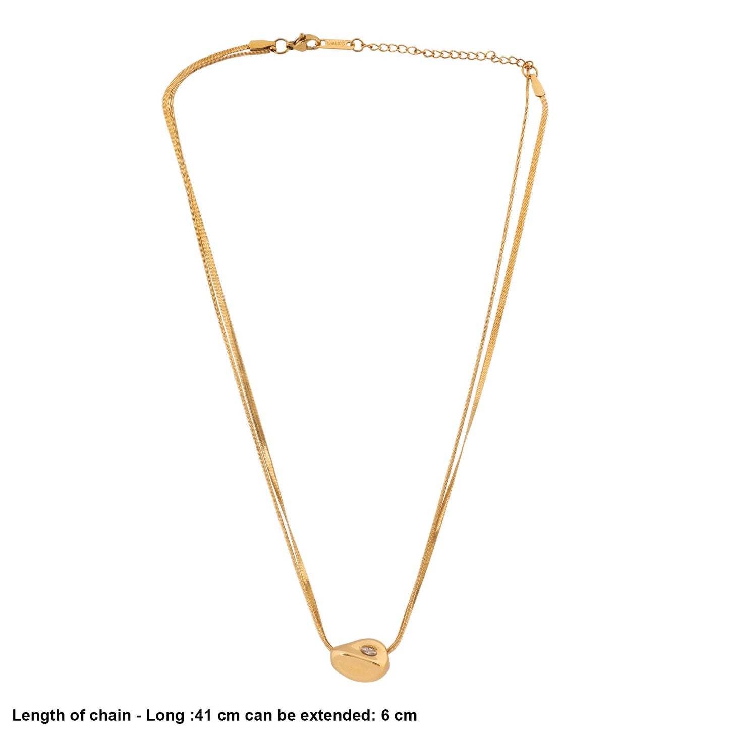 N3VO Golden Pebble Necklace