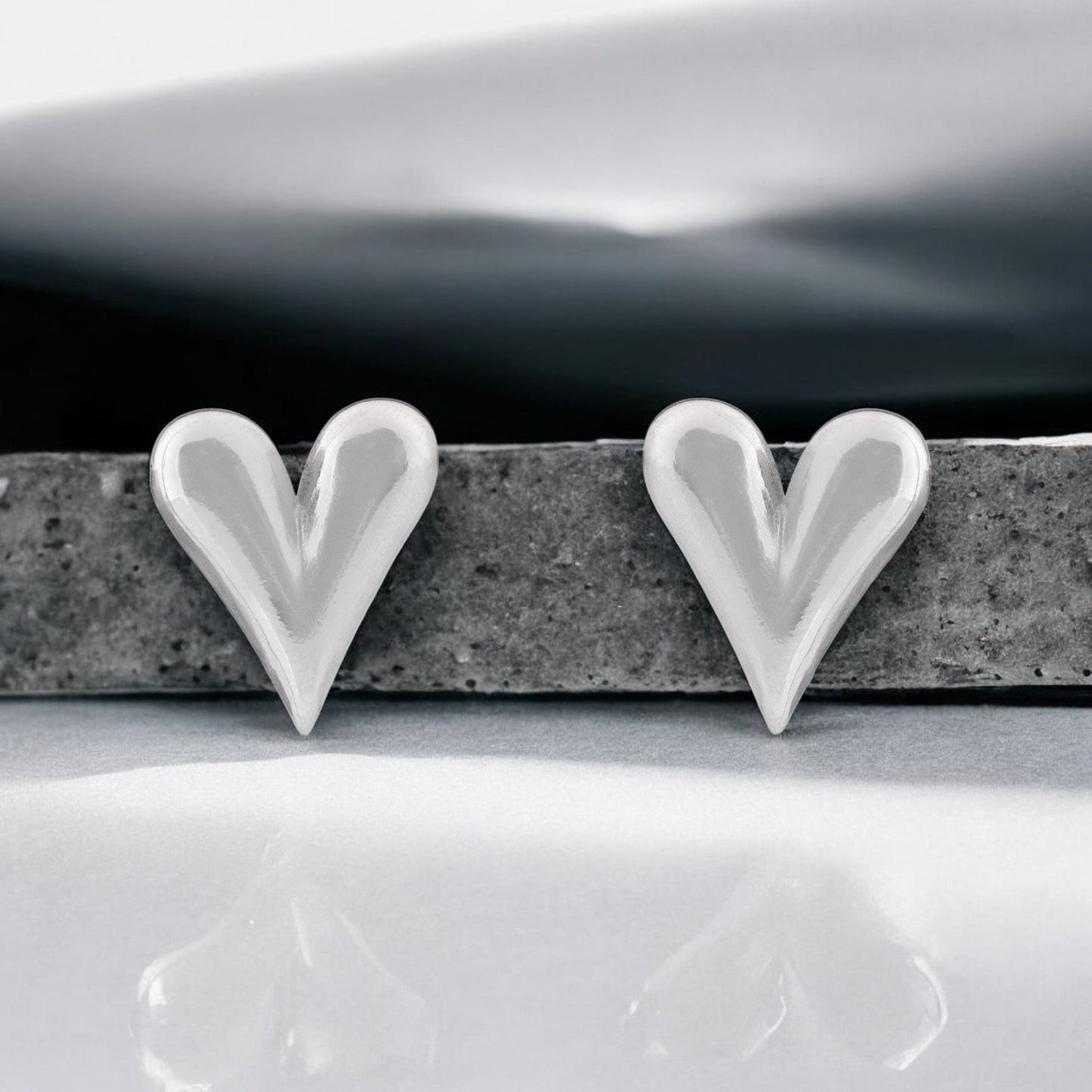 N3VO Silver Heartline Jewelry Set
