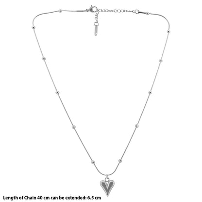 N3VO Silver Heartline Jewelry Set