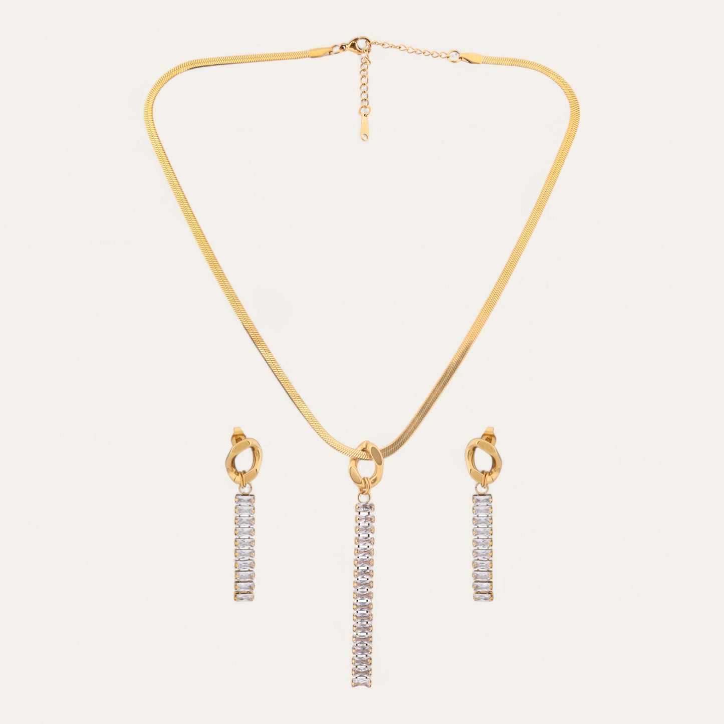N3VO Golden Cascade Jewelry Set